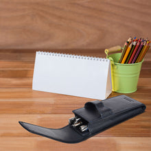Load image into Gallery viewer, Sassora Genuine Leather Pen Case – 3 Slot | Medium Size
