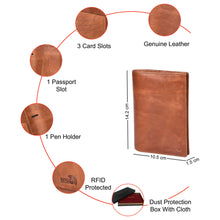 Load image into Gallery viewer, Sassora Genuine Leather RFID Passport Holder – Travel Wallet
