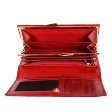 Load image into Gallery viewer, Sassora Premium Leather Medium Size Red RFID Protected Women Purse
