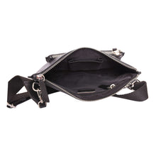 Load image into Gallery viewer, Sassora Premium Leather Medium Black Women Sling Bag With Attached Pouch
