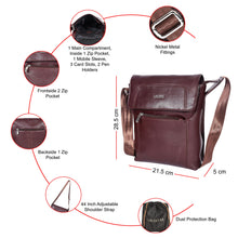 Load image into Gallery viewer, Sassora Genuine Leather Medium Sling Bag For Men's