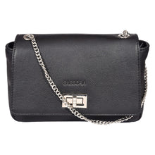 Load image into Gallery viewer, Sassora Genuine Leather Women Sling Bag with Twist Lock – Compact &amp; Elegant
