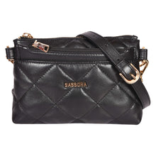 Load image into Gallery viewer, Sassora Premium Leather Small Quilted Pattern Girls Sling Bag
