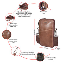 Load image into Gallery viewer, Sassora Genuine Leather Crossbody Bag – Adjustable Strap &amp; Flap Closure
