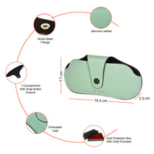 Load image into Gallery viewer, Sassora Premium Genuine Leather Sleek Spectacle Case with Snap Button Closure