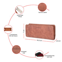 Load image into Gallery viewer, Sassora Genuine Leather Spectacle Case with Zip Closure
