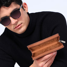Load image into Gallery viewer, Sassora Genuine Leather Spectacle Case with Zip Closure
