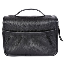 Load image into Gallery viewer, Sassora Genuine Leather Hanging Toiletry Pouch with Metal Hook &amp; Multi-Compartment Organizer