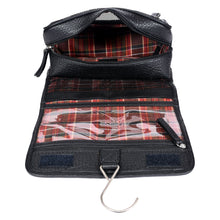 Load image into Gallery viewer, Sassora Genuine Leather Hanging Toiletry Pouch with Metal Hook &amp; Multi-Compartment Organizer