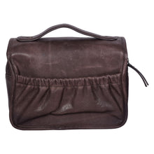Load image into Gallery viewer, Sassora Genuine Leather Hanging Toiletry Pouch with Metal Hook Organizer