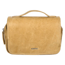 Load image into Gallery viewer, Sassora Genuine Leather Hanging Toiletry Pouch with Metal Hook Organizer