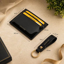 Load image into Gallery viewer, Sasoora Genuine Leather RFID Card Holder &amp; Key Ring Gift Combo Set for Unisex