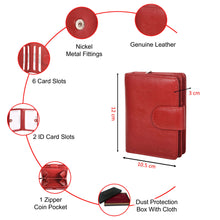 Load image into Gallery viewer, Sassora Genuine Leather Women RFID Protected Wallet (6 Card Slots)
