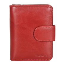 Load image into Gallery viewer, Sassora Genuine Leather Women RFID Protected Red Wallet (6 Card Slots)
