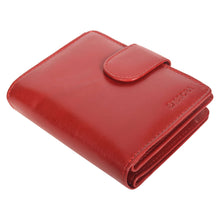 Load image into Gallery viewer, Sassora Genuine Leather Women RFID Protected Red Wallet (6 Card Slots)
