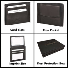 Load image into Gallery viewer, Sassora Genuine Leather Small Black Wallet for Men and Women
