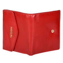 Load image into Gallery viewer, Sassora Premium Leather Medium Red RFID Protected Women Wallet
