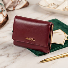 Load image into Gallery viewer, SASSORA Genuine Leather RFID Protected Tri-fold Wallet for Women’s