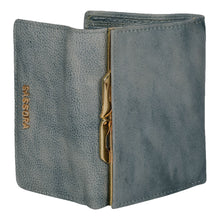 Load image into Gallery viewer, Sassora Genuine Leather Medium Green RFID Clasp Lock Ladies Wallet
