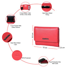 Load image into Gallery viewer, SASSORA Genuine Leather RFID Protected Women’s Compact Tri-fold Wallet
