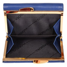 Load image into Gallery viewer, Sassora Genuine Leather Small Blue RFID Protected Women Wallet
