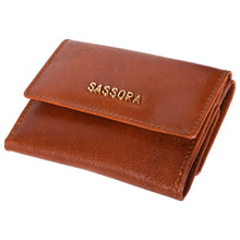 Load image into Gallery viewer, Sassora Genuine Leather Small Brown RFID Protected Women Wallet
