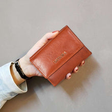 Load image into Gallery viewer, Sassora Genuine Leather Small Brown RFID Protected Women Wallet
