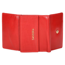 Load image into Gallery viewer, Sassora Genuine Premium Leather Medium Size Red RFID Girls Wallet
