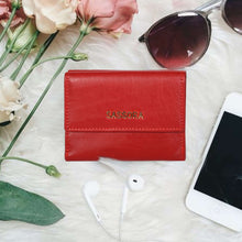 Load image into Gallery viewer, Sassora Genuine Premium Leather Medium Size Red RFID Girls Wallet
