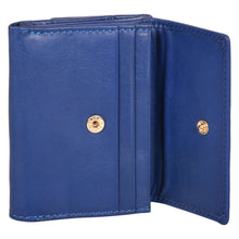 Load image into Gallery viewer, Sassora Genuine Leather Medium Blue RFID Women Wallet
