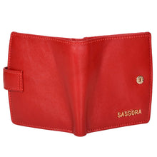 Load image into Gallery viewer, Sassora Genuine Leather Small Size Red RFID Protected girls wallet
