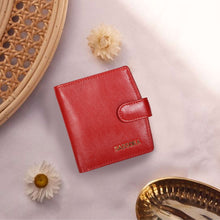 Load image into Gallery viewer, Sassora Genuine Leather Small Size Red RFID Protected girls wallet
