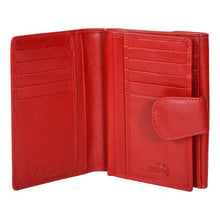 Load image into Gallery viewer, Sassora Genuine Leather Red Medium RFID Protected Women&#39;s Wallet
