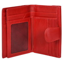 Load image into Gallery viewer, Sassora Genuine Leather Red Medium RFID Protected Women&#39;s Wallet
