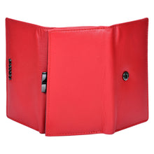Load image into Gallery viewer, SASSORA Genuine Leather RFID Protected Women’s Tri-fold Travel Wallet with Kiss-Lock