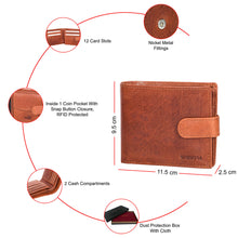 Load image into Gallery viewer, Sassora Premium Leather Medium Men&#39;s Loop Closure RFID Wallet
