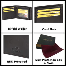 Load image into Gallery viewer, Sassora Premium Leather Medium Bi-Fold Men&#39;s RFID Wallet
