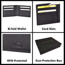 Load image into Gallery viewer, Sassora Premium Leather Large Black Men&#39;s RFID Wallet
