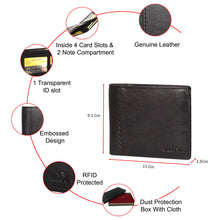 Load image into Gallery viewer, Sassora Premium Leather Medium RFID Bifold Wallet For Men
