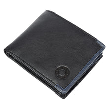 Load image into Gallery viewer, Sassora Genuine Leather RFID Blocking Bi-Fold Wallet for Men – Coin Pocket, 6 Card Slots, Black/Navy