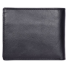 Load image into Gallery viewer, Sassora Genuine Leather RFID Blocking Bi-Fold Wallet for Men – Coin Pocket, 6 Card Slots, Black/Navy