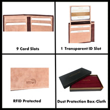 Load image into Gallery viewer, Sassora Premium Leather Medium Size Men RFID Bifold Wallet
