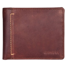 Load image into Gallery viewer, Sassora Premium Genuine Leather RFID Blocking Bifold Wallet for Men | Brown Leather Wallet with 9 Card Slots &amp; ID Window