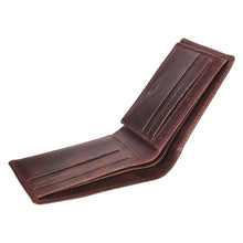 Load image into Gallery viewer, Sassora Premium Genuine Leather RFID Blocking Bifold Wallet for Men | Brown Leather Wallet with 9 Card Slots &amp; ID Window