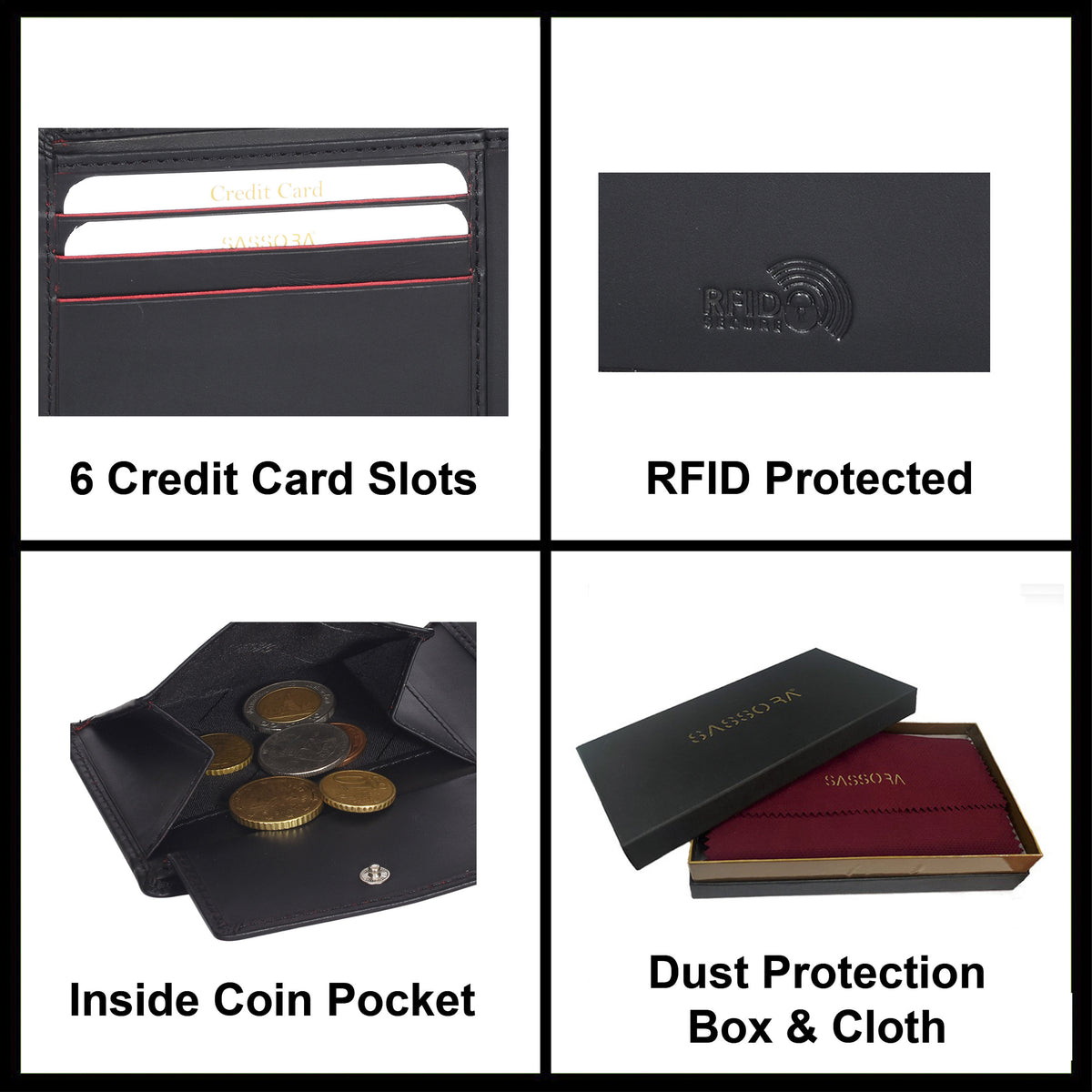 Sassora Premium Leather Bifold RFID Men's Wallet