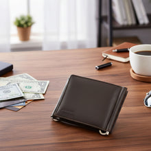 Load image into Gallery viewer, Sassora Genuine Leather RFID Protected Bi-Fold Wallet with Dual Money Clips
