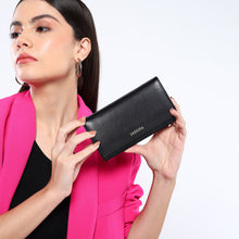 Load image into Gallery viewer, Sassora Women’s Genuine Leather RFID Long Wallet with Kiss Lock