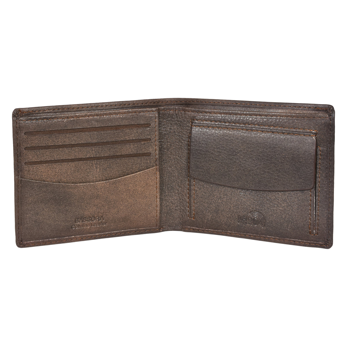 HORNBULL Men's Leather Wallet - RFID Blocking Casual Bi-Fold With Coin Pocket - View #3