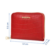 Load image into Gallery viewer, Sassora Premium Leather Women RFID Zip Closure Small Wallet
