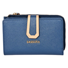 Load image into Gallery viewer, Sassora Premium Leather Ladies Medium Snap Closure RFID Wallet
